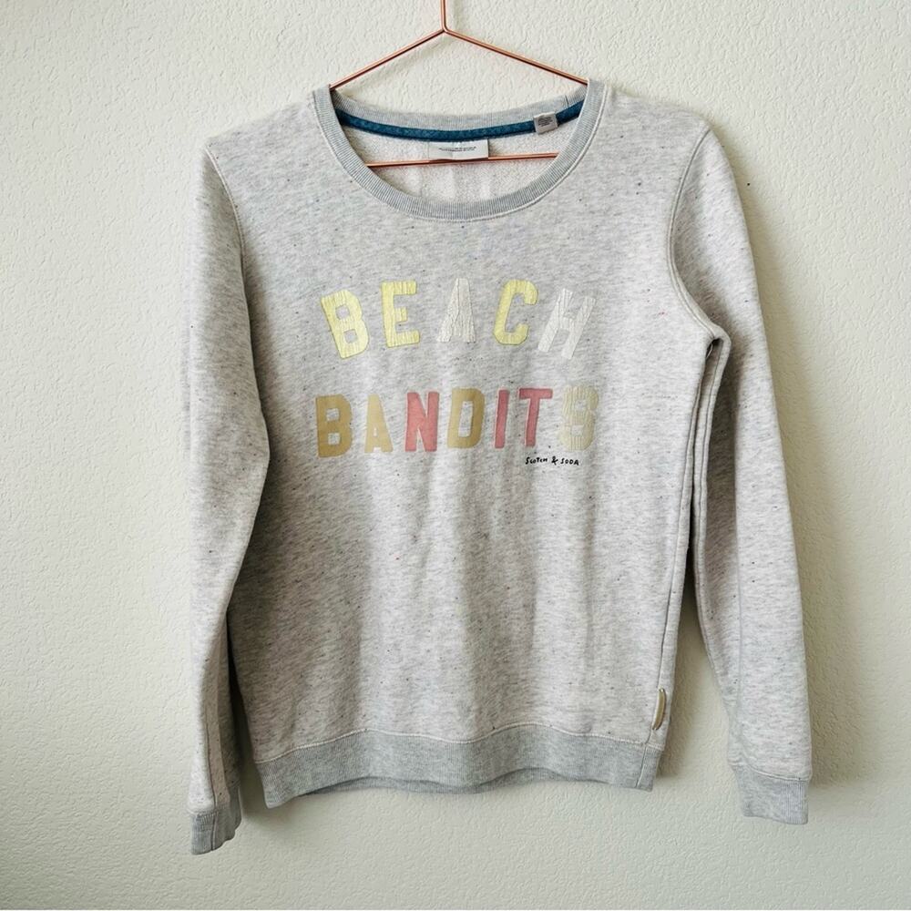 Scotch & Soda Beach Bandit heather light gray crew neck long sleeve sweatshirt